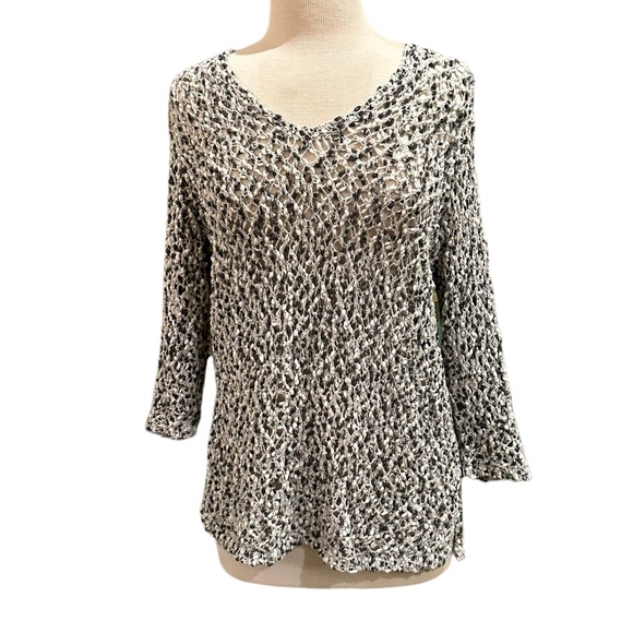 J. Jill Waffle Knit Women’s V Neck Long Sleeve Sweater Size Large - Picture 2 of 9